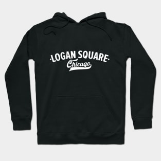 Logan Square Chicago Minimal Logo Design - Chicago Neighborhood Series Hoodie